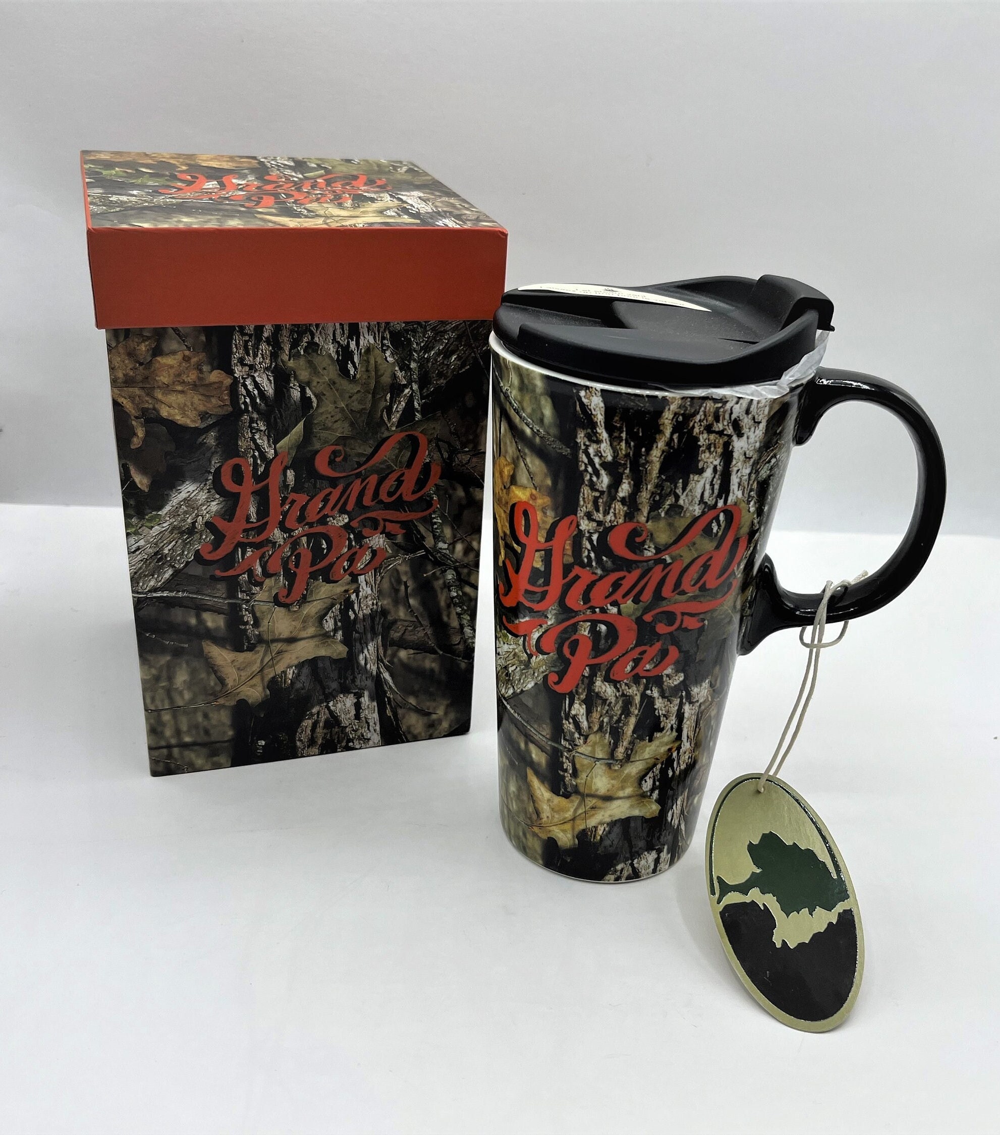 Mossy Oak Camo Ceramic Coffee Travel Mug with Gift Box