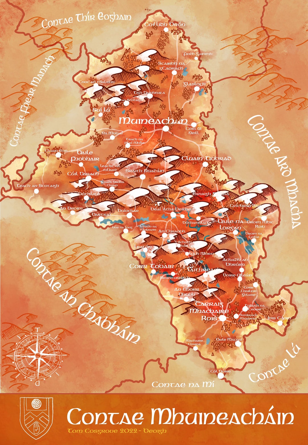 A3 - Map of County Monaghan - Etsy