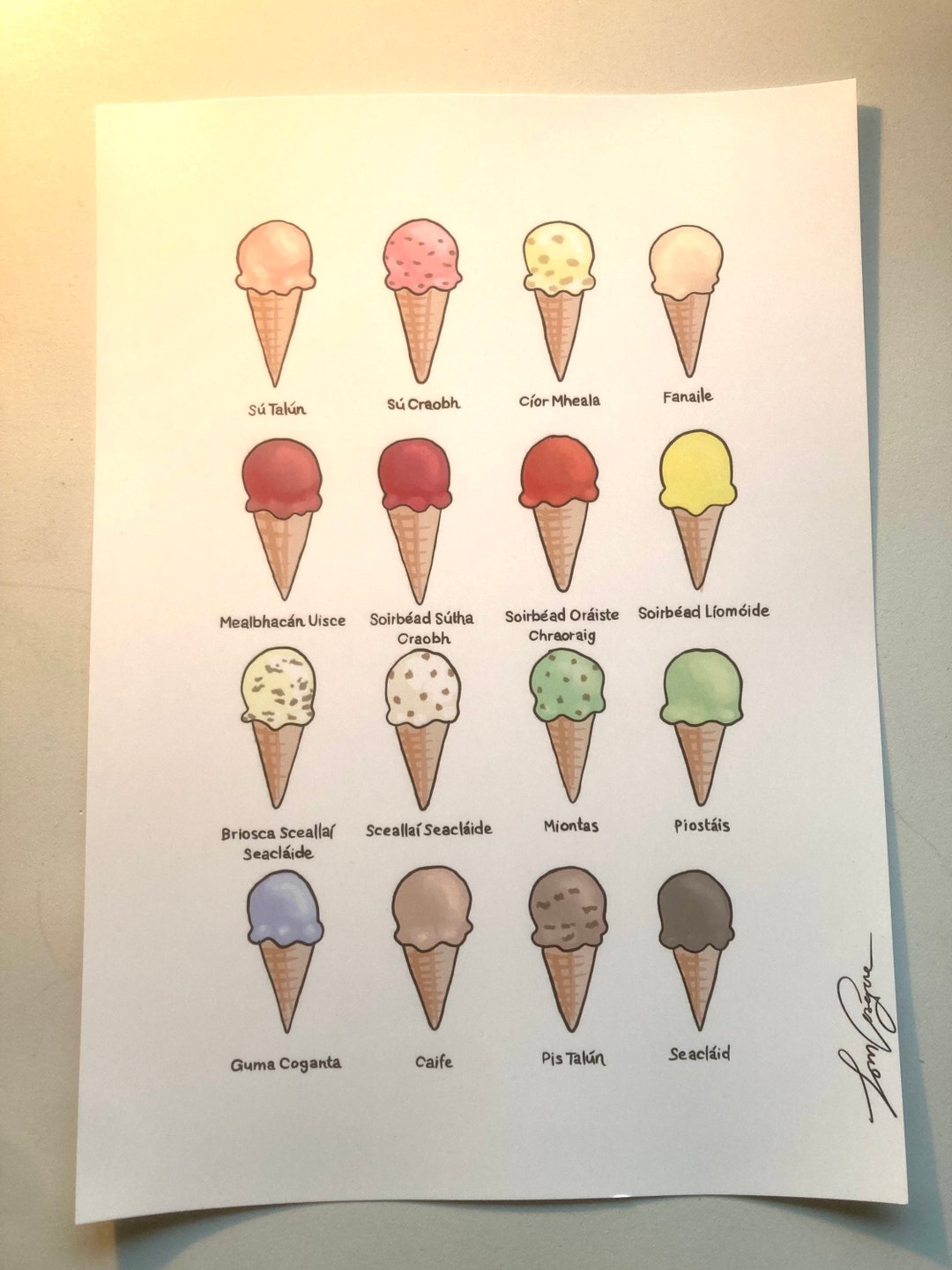A4 - Icecream | Uachtar Reoite - Etsy, image size:1080x1440