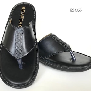 Black Leather Sandals, men&#39;s Sandals,