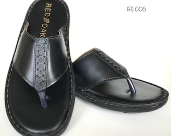 Black Leather Sandals, men&#39;s Sandals,