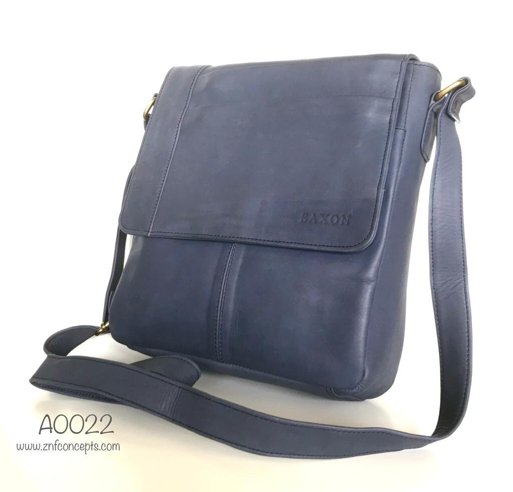 Messenger bag Men's Bag Shoulder bag Royal Blue Leather Etsy