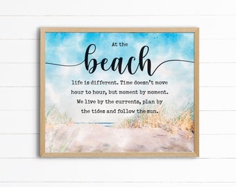 Coastal Beach Quote Print: Sand Dunes Watercolor Art (Digital Download)