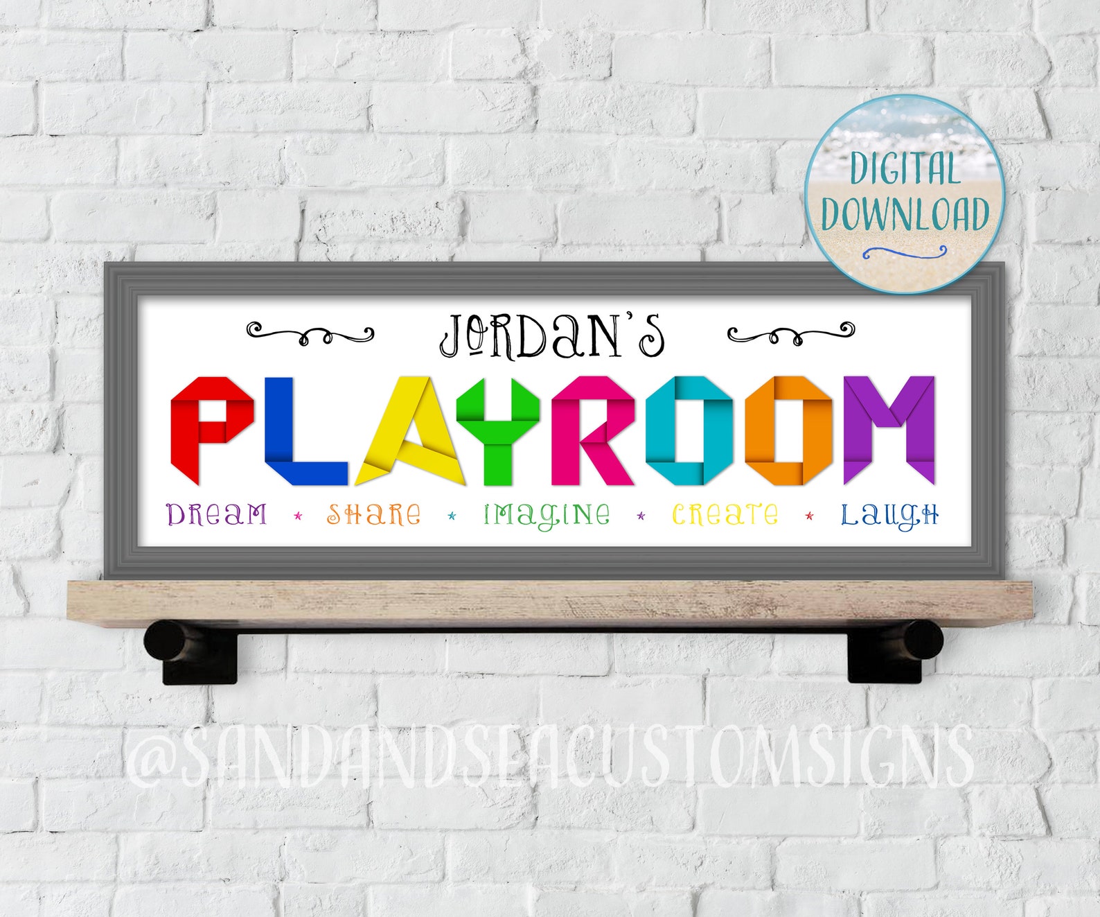 Personalized Playroom Sign Printable Playroom Decor | Etsy