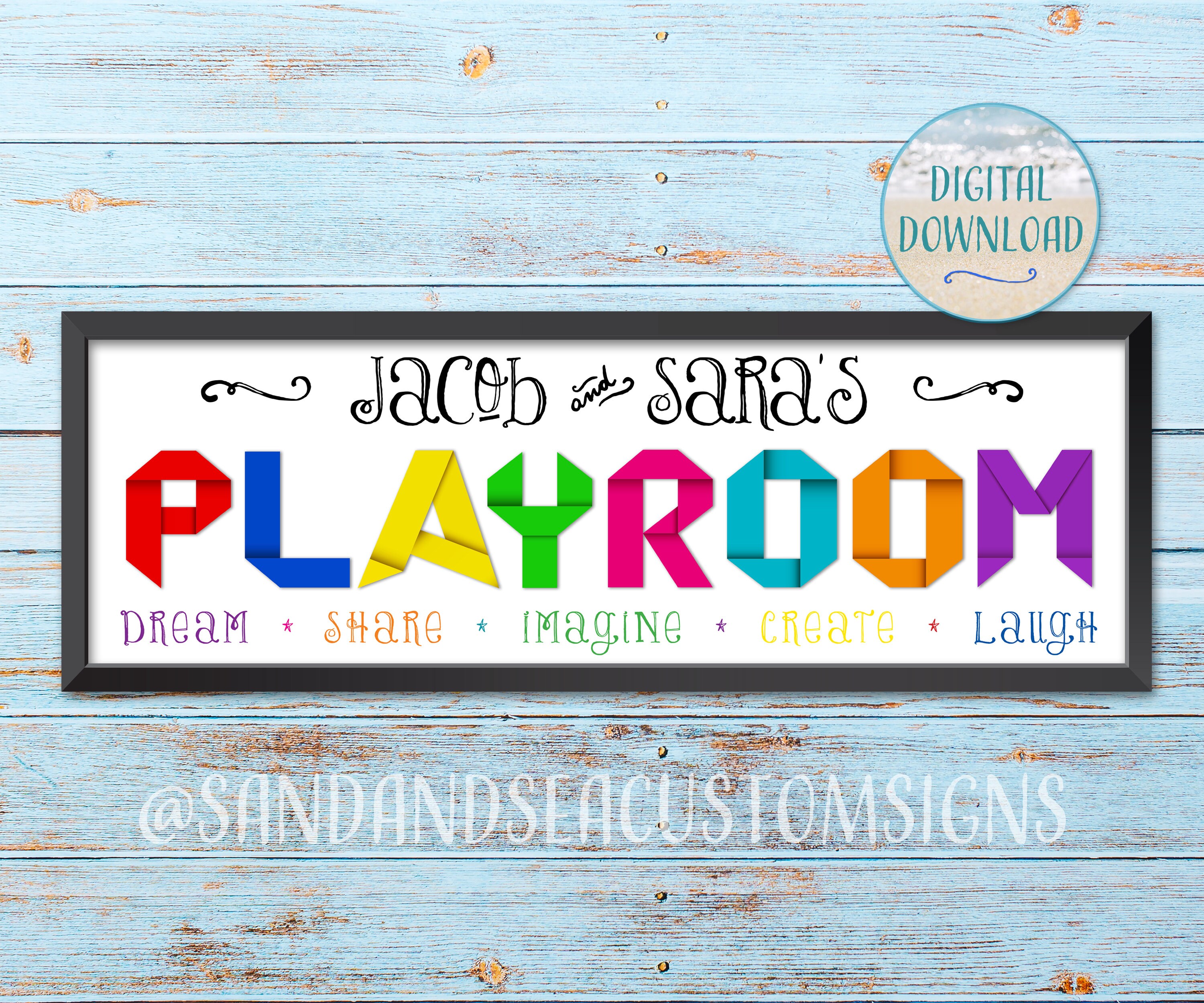 Personalized Playroom Sign Printable Playroom Decor Etsy
