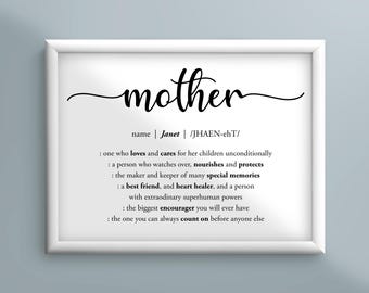 Personalized Mother Definition Print: Gift for Mom (Digital Download)