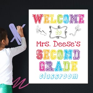 Welcome to my Classroom Back to School Personalized Digital Download Welcome Back To School Classroom Welcome Sign Printable Teachers Sign