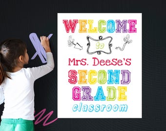Personalized Welcome to Classroom Sign: Back to School Printable (Digital Download)