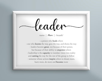 Personalized Leader Definition Print: Thank You Gift (Digital Download)