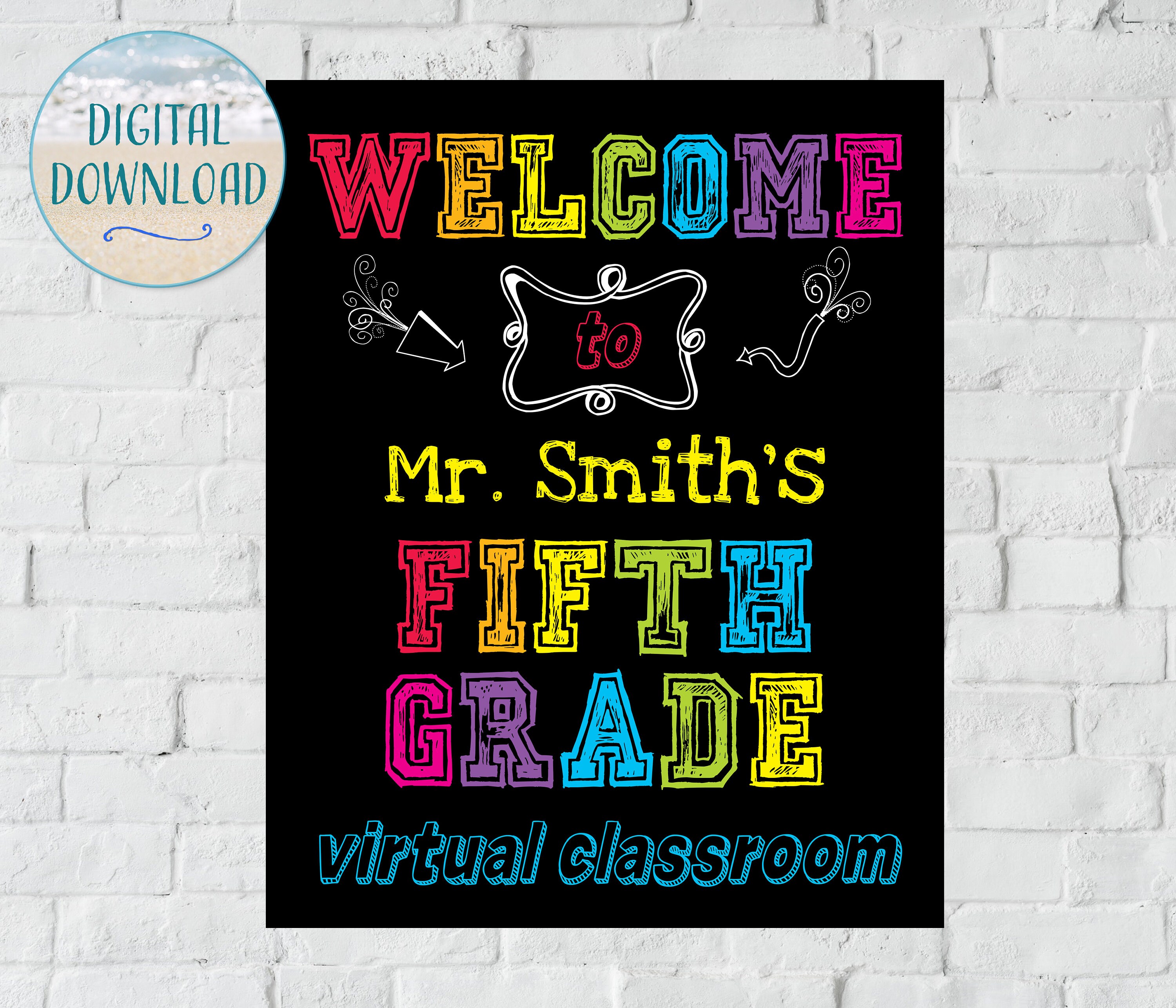 Personalized Teacher Posters Digital Downloads Welcome Back | Etsy