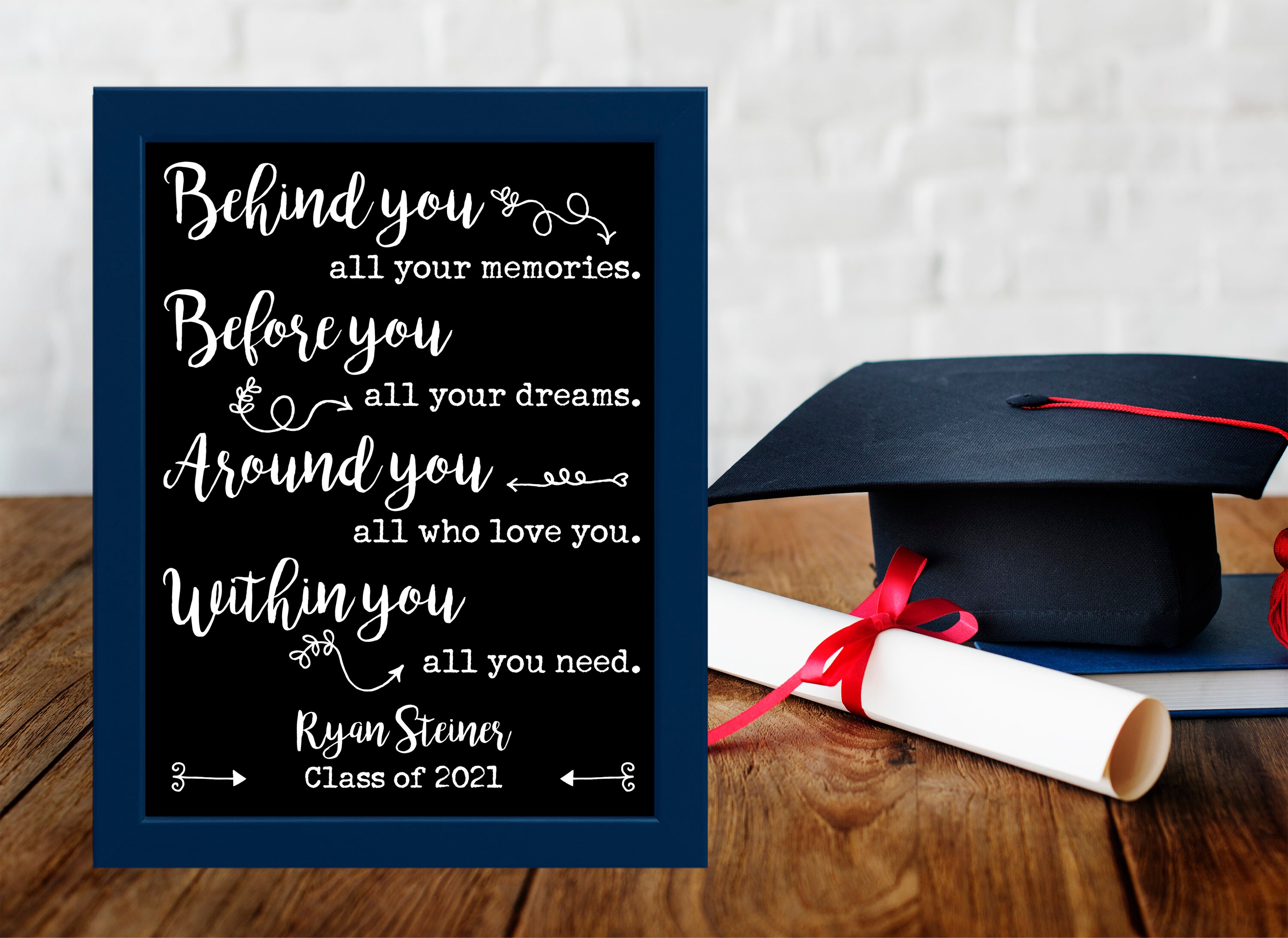 Personalized Graduation Quote Print, Inspirational Grad Quote (digital ...