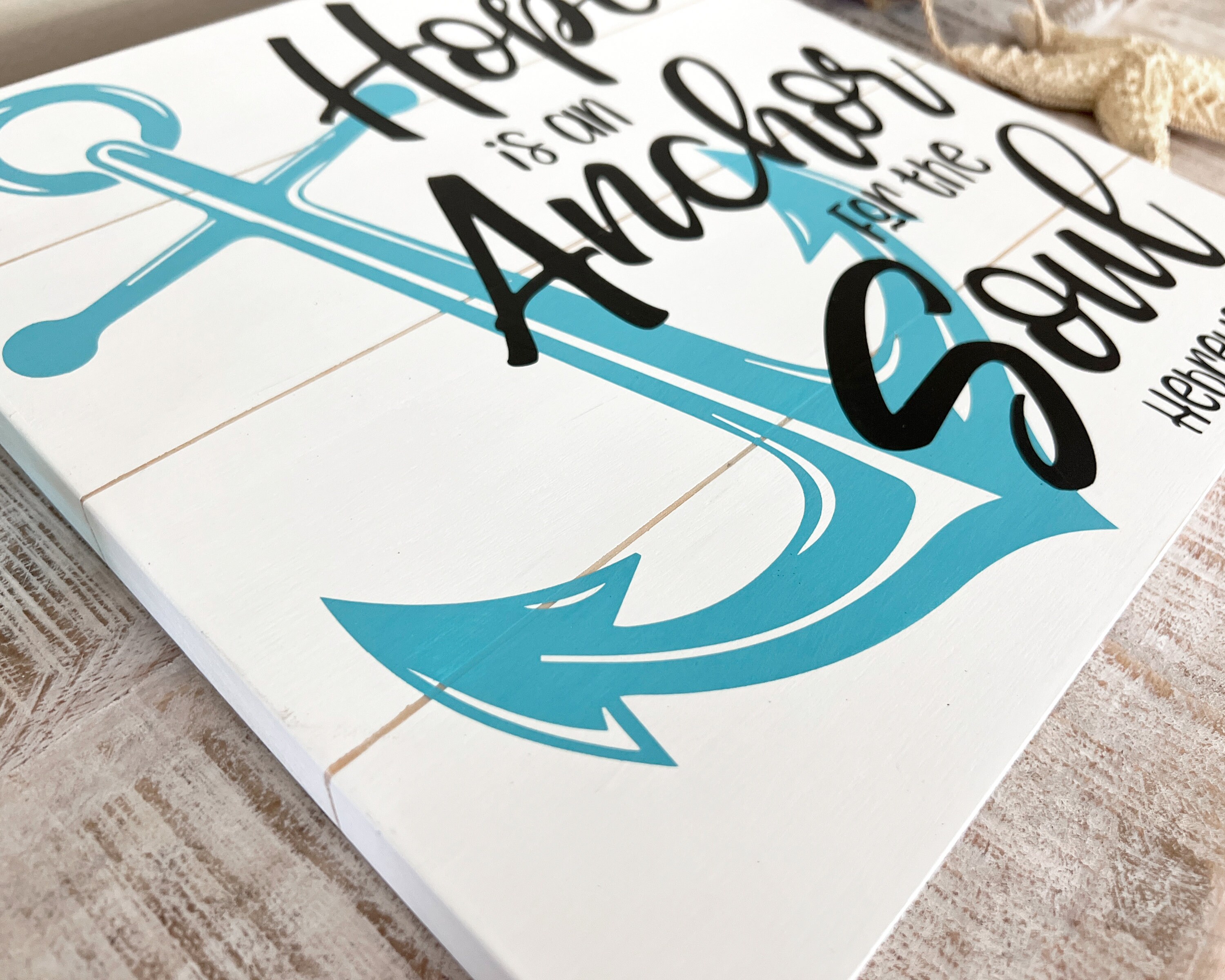 Hope Anchors the Soul Sign: Nautical Wood Christian Decor - Etsy