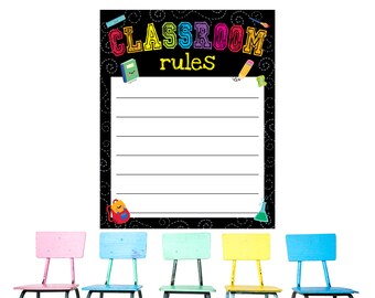 Classroom Rules Poster: Back to School Sign (Digital Download)