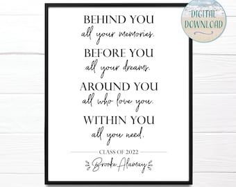 Personalized Graduation Quote Print: Inspirational Grad Gift (Digital Download)