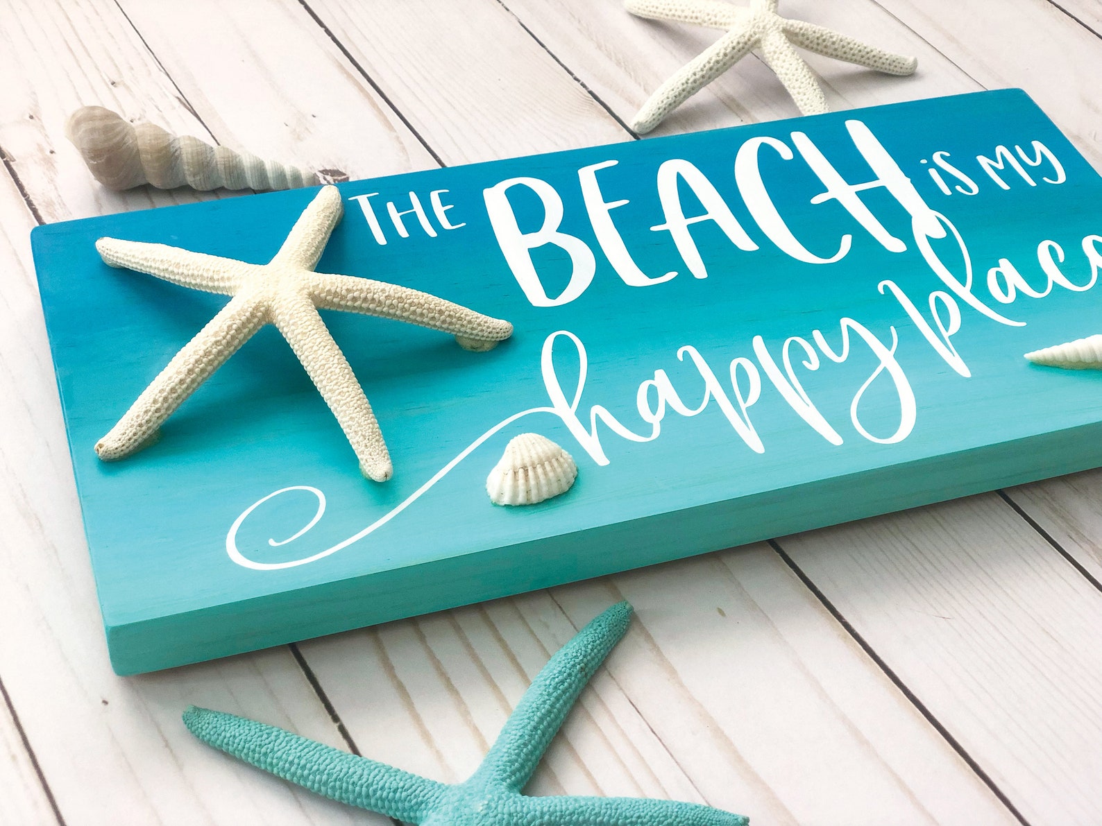 The Beach is My Happy Place Sign Beach Decor Coastal Decor Etsy
