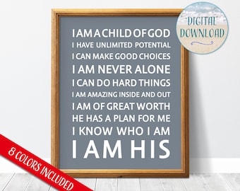 Cita inspiradora de "Hijo de Dios": Arte mural para habitación infantil (descarga digital)