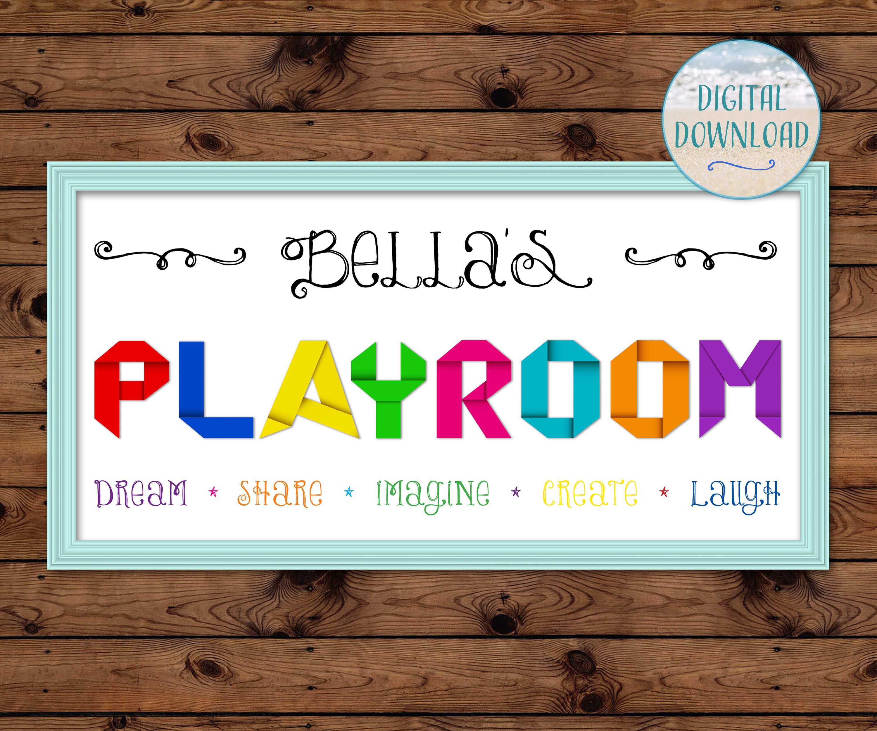 Personalized Playroom Sign Printable Playroom Decor | Etsy