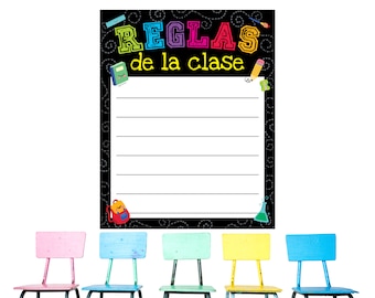 Spanish Classroom Rules Poster: Printable Back to School Decor (Digital Download)