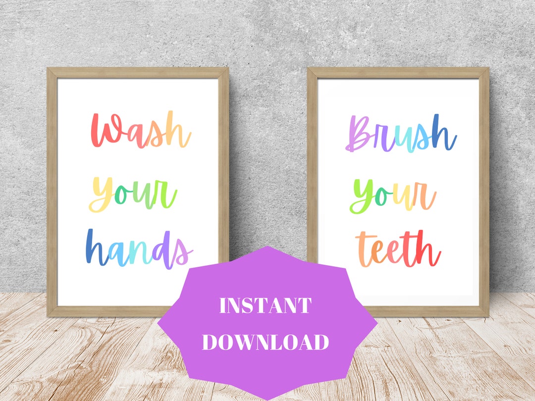 Kids Bathroom Decor, Printable Bathroom Decor, Kids Posters, Bathroom ...