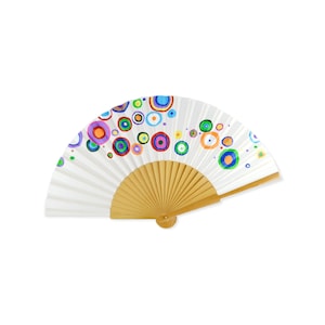 Abstract hand fan /Handpainted Spanish Hand Fan/ Customized Hand Fan for brides/ Custom Hand Fan/Bride Hand fan/ Folding Hand fan