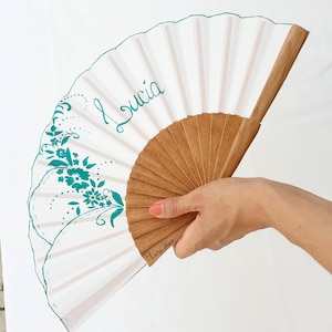Floral Personalized Hand Fan, Hand Pain Personalized Fan, Spanish Hand Fan, Flower Hand Fan, Handmade Hand Fan,
