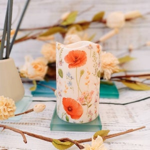 Flameless Candle, Decorative Pillar Candle, Unique Candle, Botanical Candle, Butterfly LED Candle, Butterfly Gifts, Butterfly Deco