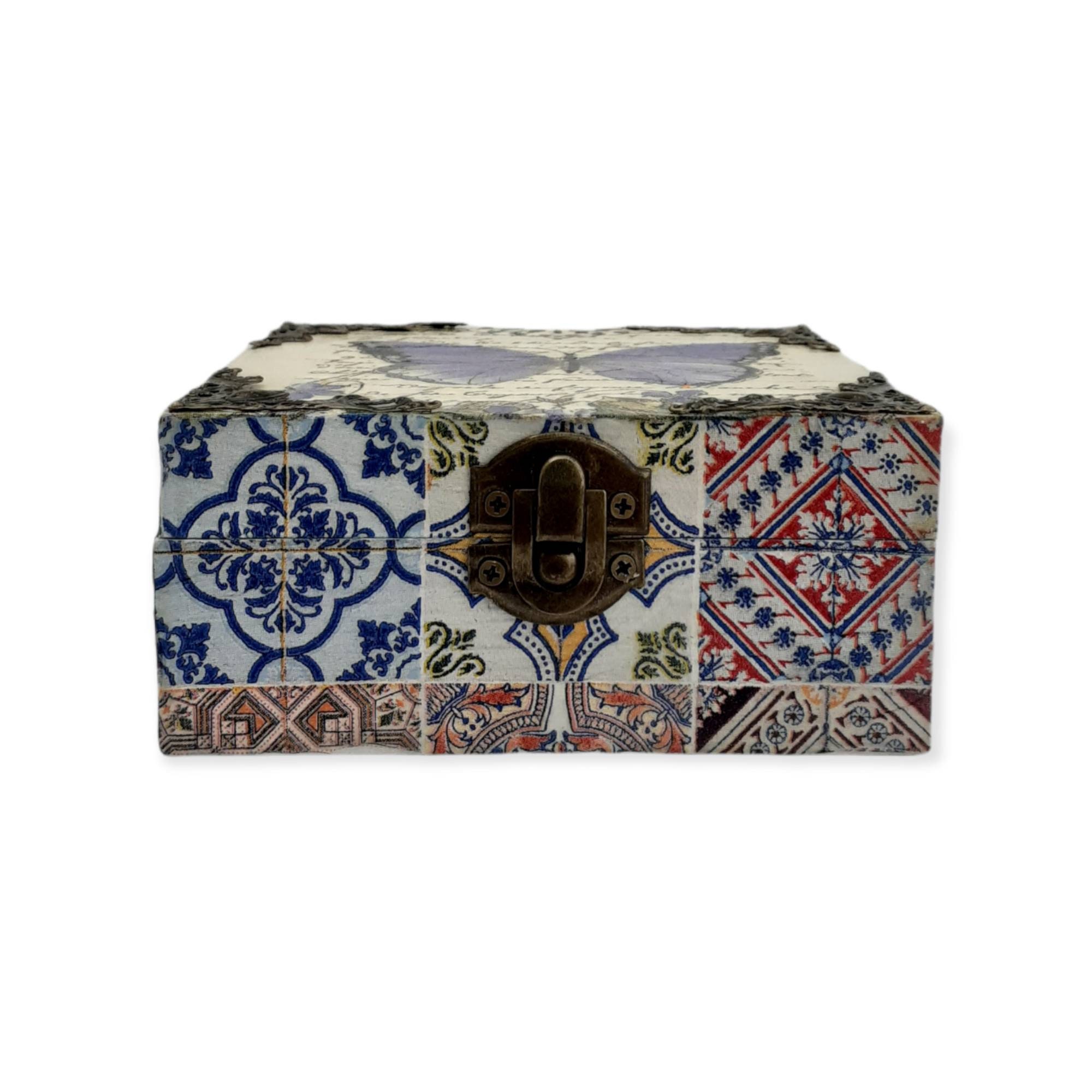 Blue Butterfly Jewelry Box, Butterfly Trinket Box, Tresure Blue