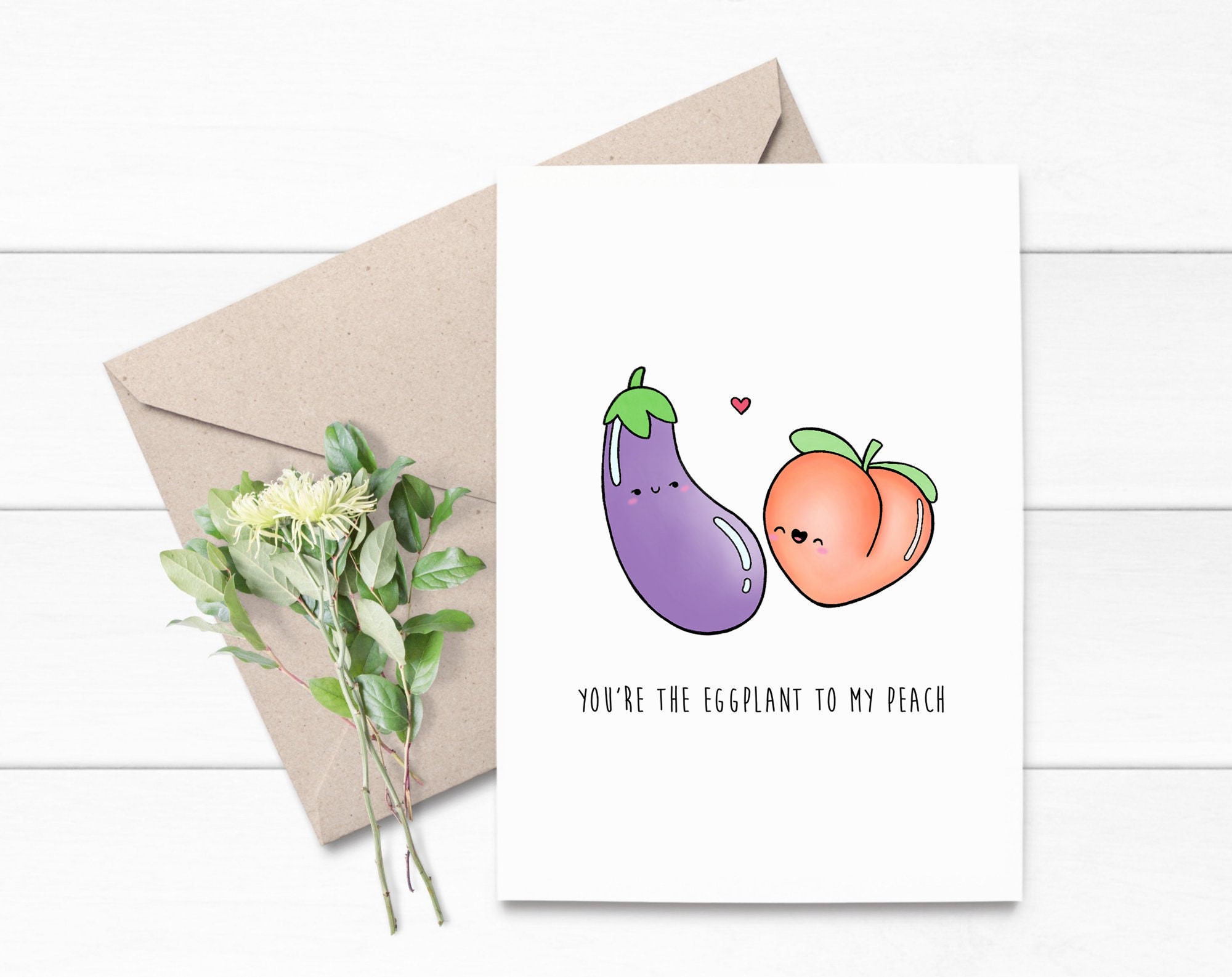 You're the Eggplant to my Peach Greeting Cards | LookHUMAN