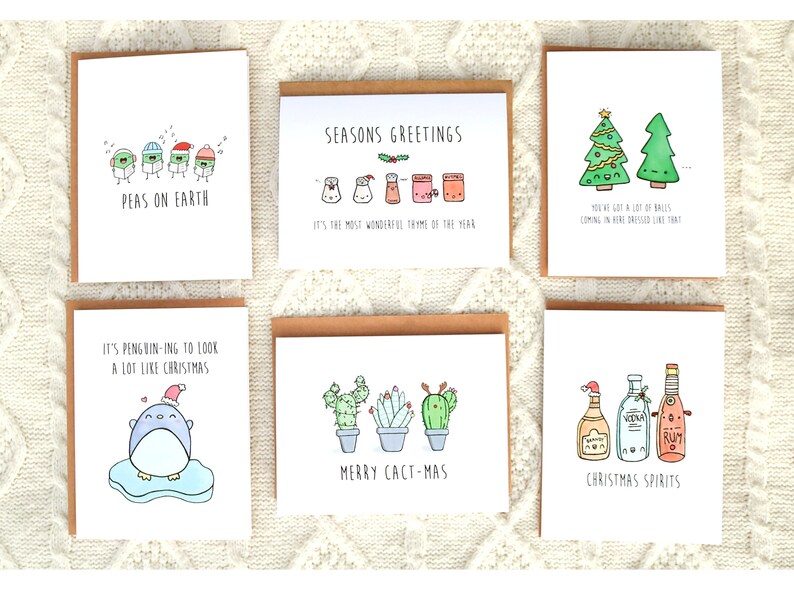 Funny Christmas Card Set 6 Christmas Cards Set Boxed Set | Etsy