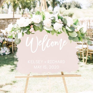 Wedding Welcome Sign Acrylic Wedding Sign Acrylic Wedding Sign Painted Back Acrylic Sign Keepsake Wedding Sign Modern Wedding Decor Name