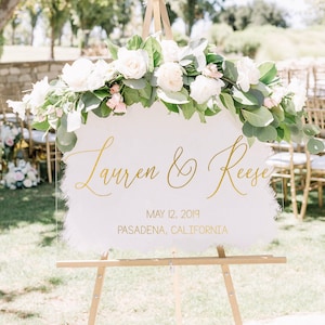 Wedding Welcome Sign Acrylic Wedding Sign Acrylic Wedding Sign Painted Back Acrylic Sign Keepsake Wedding Sign Modern Wedding Decor Name