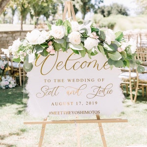 Wedding Signs Welcome Sign Acrylic Wedding Sign Acrylic Wedding Sign Painted Back Acrylic Sign Keepsake Wedding Sign Modern Wedding Custom