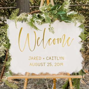 Wedding Welcome Sign Acrylic Wedding Sign Acrylic Wedding Sign Painted Back Acrylic Sign Keepsake Wedding Sign Modern Wedding Decor Name