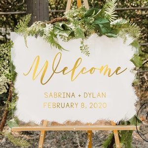 Wedding Welcome Sign Acrylic Wedding Sign Acrylic Wedding Sign Painted Back Acrylic Sign Keepsake Wedding Sign Modern Wedding Decor Name