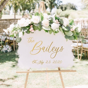 Wedding Welcome Sign Acrylic Wedding Sign Acrylic Wedding Sign Painted Back Acrylic Sign Keepsake Wedding Sign Modern Wedding Decor Name