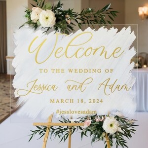 Wedding Signs Welcome Sign Acrylic Wedding Sign Acrylic Wedding Sign Painted Back Acrylic Sign Keepsake Wedding Sign Modern Wedding Custom
