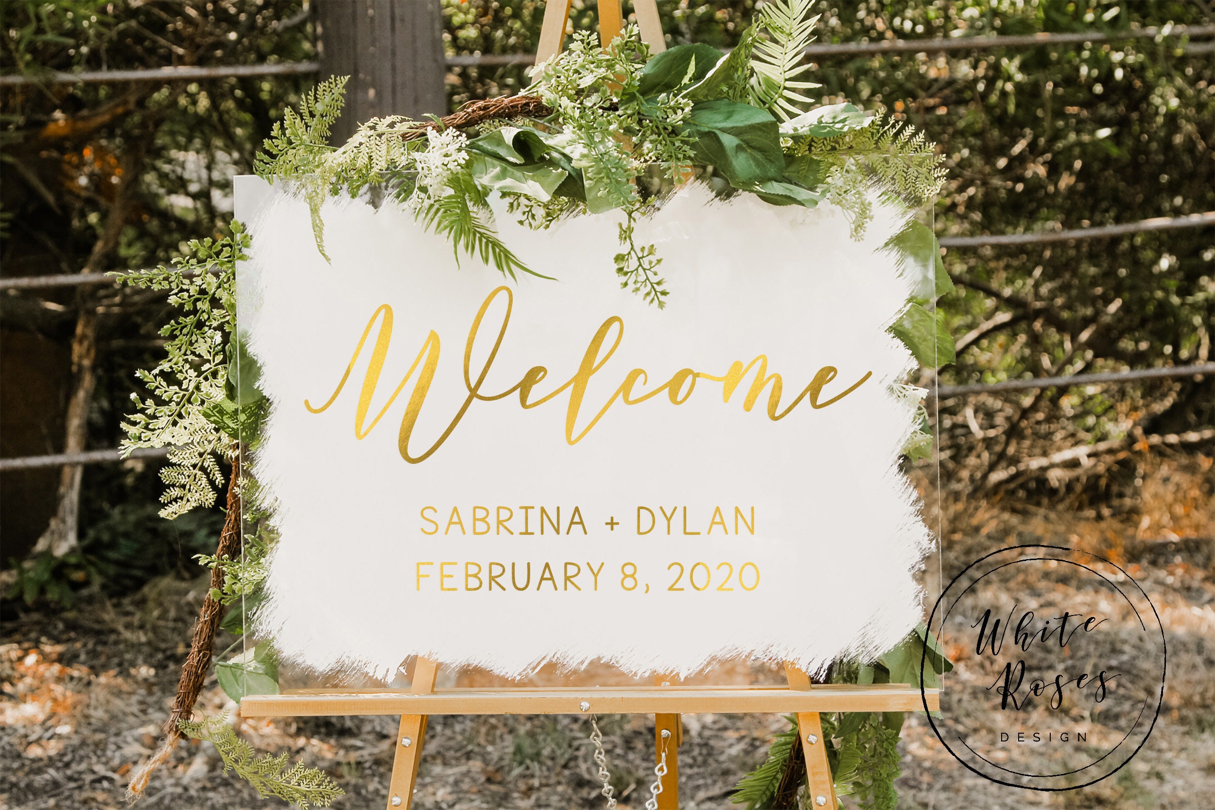 Plexiglass Clear Sign Cards and Gifts Painted Back Acrylic Sign Wedding Sign Decor Custom Wedding