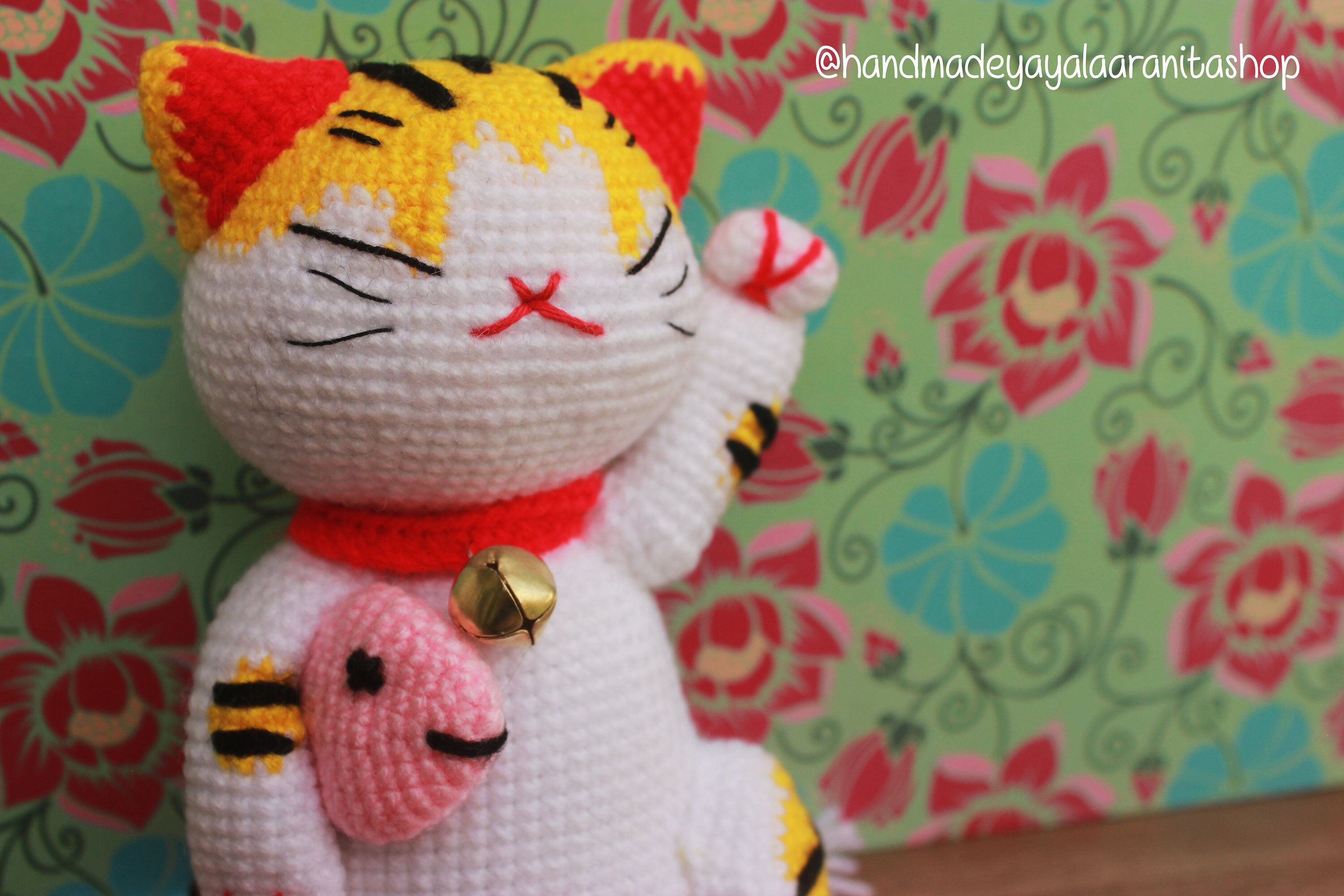 Maneki Lucky Cat Charm Keyring - 12021 - Matcha Time Gift Shop