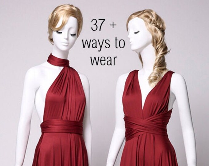 V-Neck Multi Wear Convertible Bridesmaid Dresses Brown
