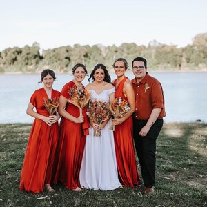 Infinity Dress with Bandeau,BURNT ORANGE Bridesmaid Dress,Convertible Dress,Wrap Dress,Multiway Dress for Wedding Guest,Long,Short,Plus Size image 10