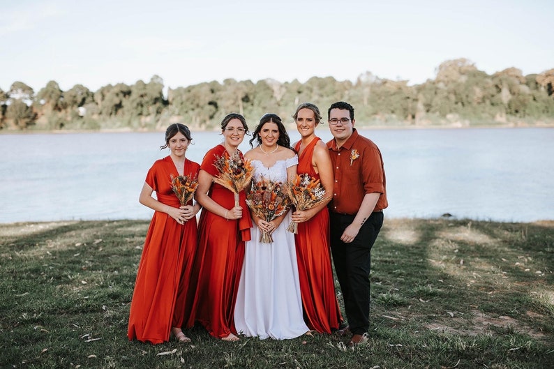 Infinity Dress with Bandeau,BURNT ORANGE Bridesmaid Dress,Convertible Dress,Wrap Dress,Multiway Dress for Wedding Guest,Long,Short,Plus Size image 10