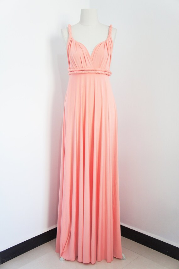 infinity dress coral peach