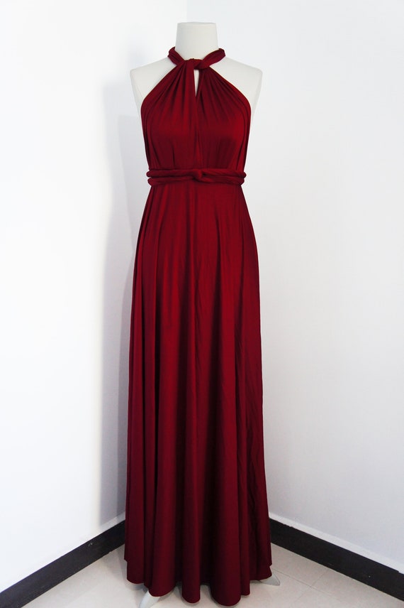 Burgundy Bridesmaid Dress Convertible Dress Convertible Wrap | Etsy