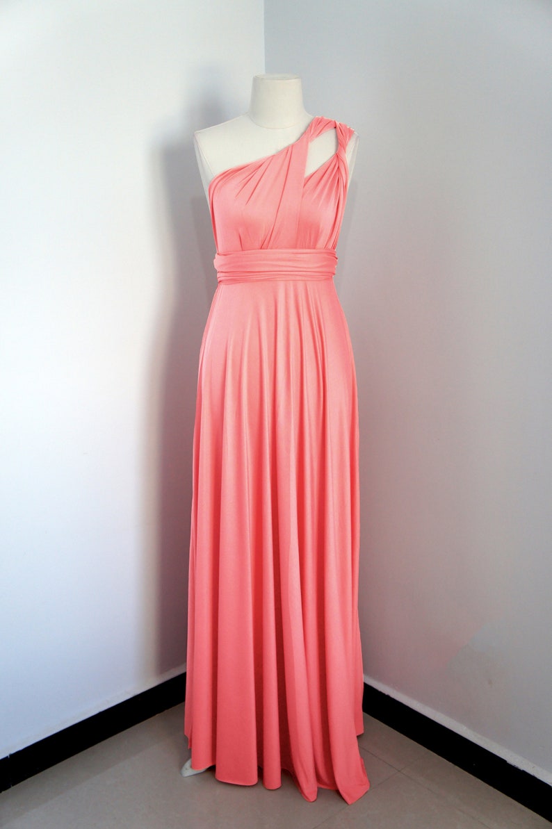 Infinity Dress Twist Dress Infinity Wrap Dress,Multi-way Dress Convertible Dress Coral Pink Bridesmaid Dress Convertible Wrap Dress