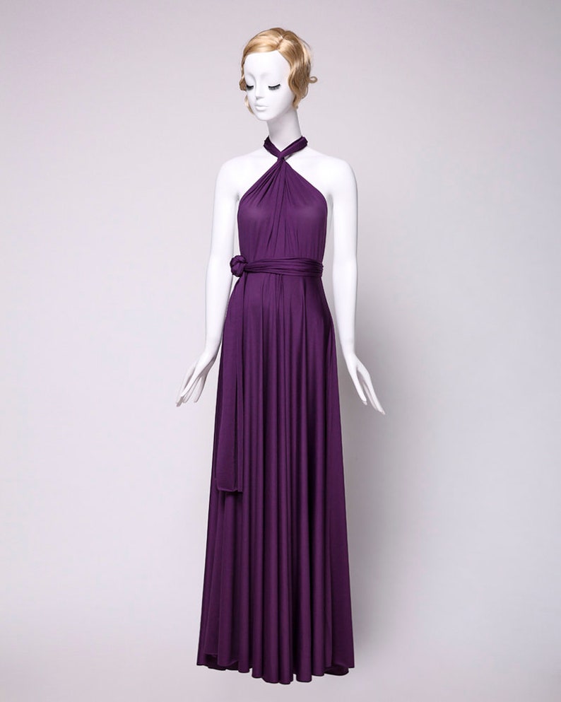 Luxe Custom Dark Purple Infinity bridesmaid dress