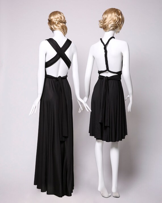Black Bridesmaid Dress convertible Dress infinity Dress infinity Wrap Dress multi way Dress twist Wrap Dress transformer Prom Dress plus Etsy UK