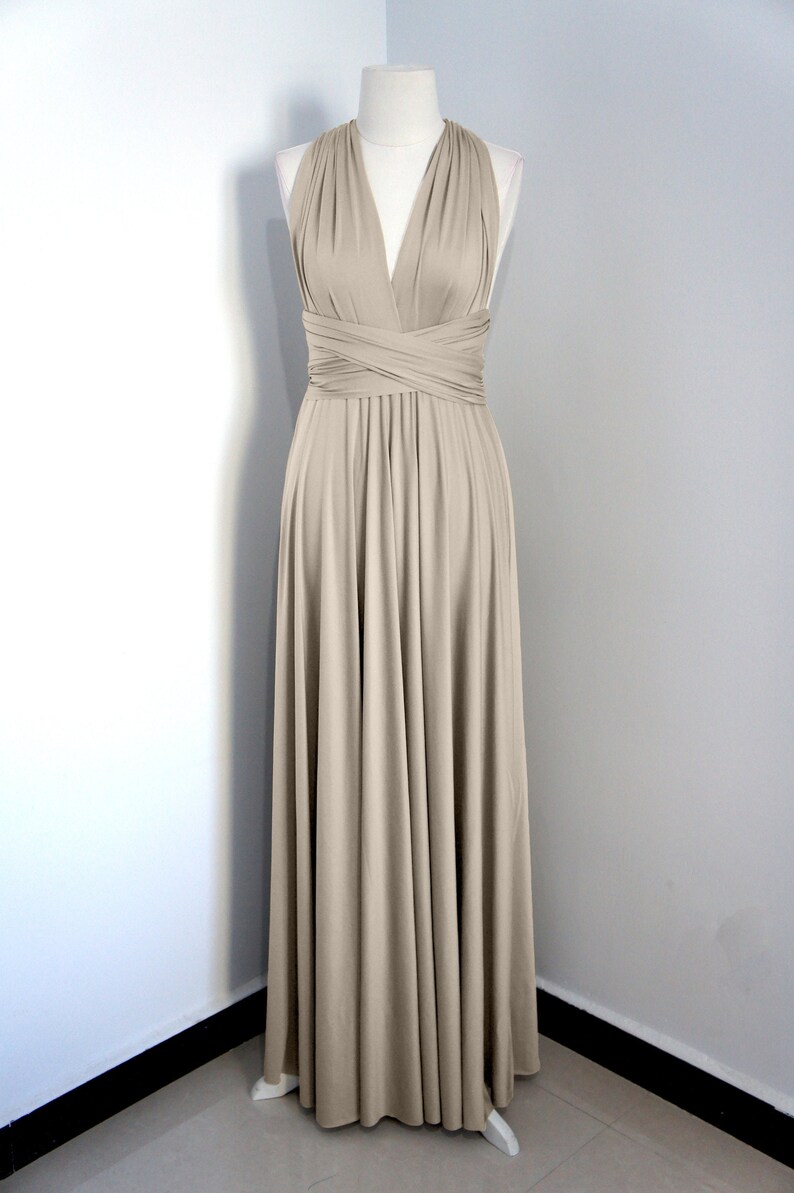 taupe infinity dress