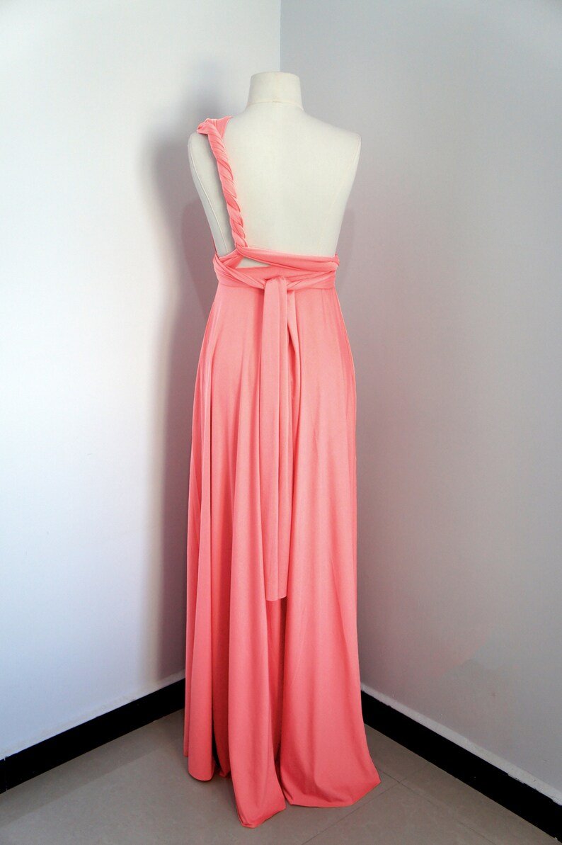 Infinity Dress Twist Dress Infinity Wrap Dress,Multi-way Dress Convertible Dress Coral Pink Bridesmaid Dress Convertible Wrap Dress