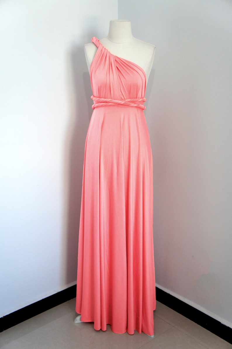 Infinity Dress Twist Dress Infinity Wrap Dress,Multi-way Dress Convertible Dress Coral Pink Bridesmaid Dress Convertible Wrap Dress