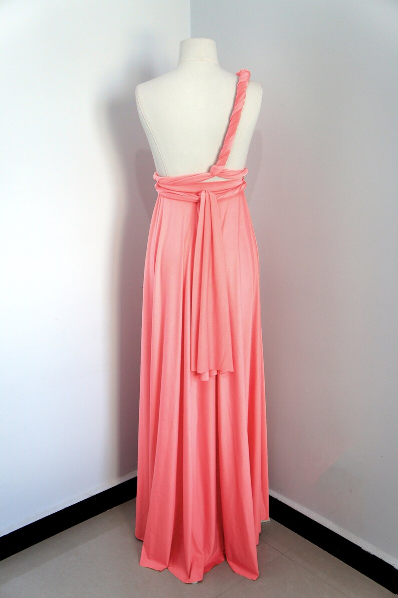 Infinity Dress Twist Dress Infinity Wrap Dress,Multi-way Dress Convertible Dress Coral Pink Bridesmaid Dress Convertible Wrap Dress